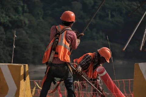 Construction Mayan Train in Boca del Cerro, Tabasco, Mexico Stock Photos