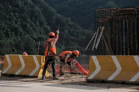 Construction Mayan Train in Boca del Cerro, Tabasco, Mexico Stock Photos
