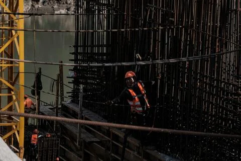 Construction Mayan Train in Boca del Cerro, Tabasco, Mexico Stock Photos