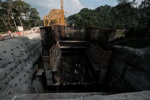 Construction Mayan Train in Boca del Cerro, Tabasco, Mexico Stock Photos