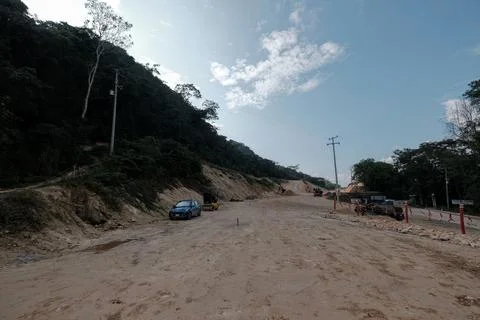 Construction Mayan Train in Boca del Cerro, Tabasco, Mexico Stock Photos