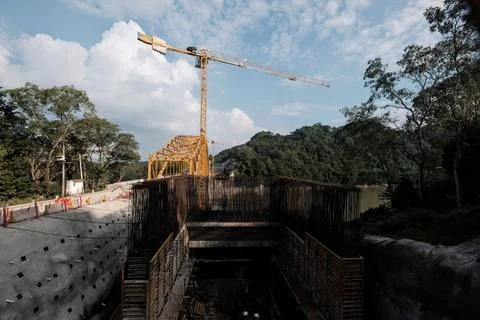 Construction Mayan Train in Boca del Cerro, Tabasco, Mexico Stock Photos