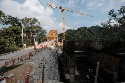 Construction Mayan Train in Boca del Cerro, Tabasco, Mexico Stock Photos
