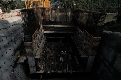 Construction Mayan Train in Boca del Cerro, Tabasco, Mexico Stock Photos
