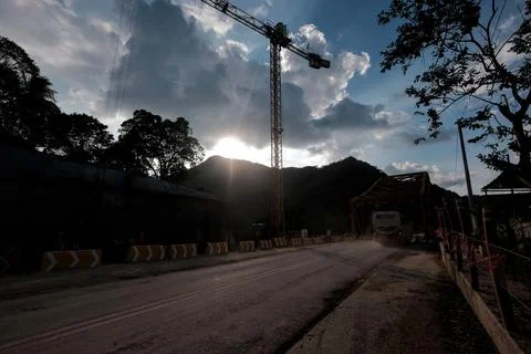 Construction Mayan Train in Boca del Cerro, Tabasco, Mexico Stock Photos