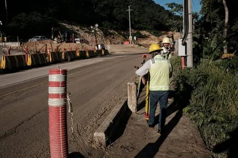 Construction Mayan Train in Boca del Cerro, Tabasco, Mexico Stock Photos