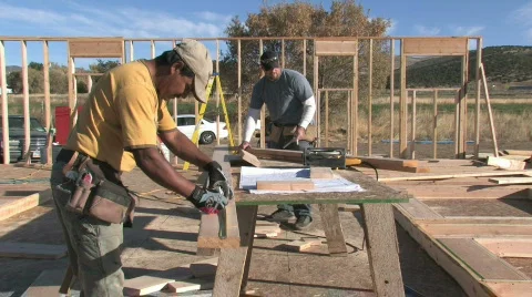 Construction measuring cutting M HD Stock Footage 276610