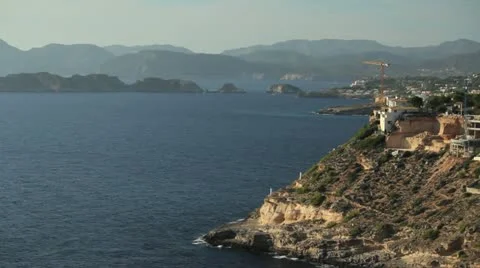 Construction on Mediterranean coast Stock Footage 12518403