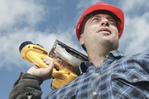 A construction  men working outside Foto stock