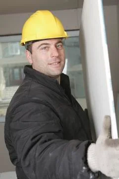 A construction  men working outside Stock Photos