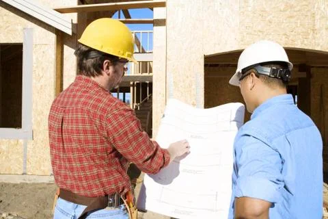Construction men working Foto stock