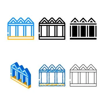 Construction metallic material frame color icon vector types イラスト素材