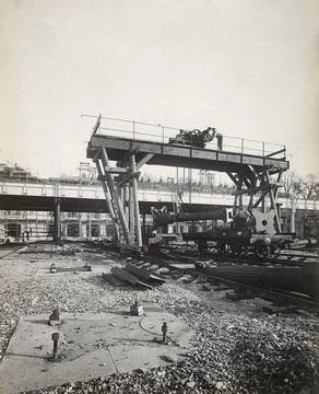 The Construction of the Metro in Paris Workers on the Construction Site 1899 Stock Illustration