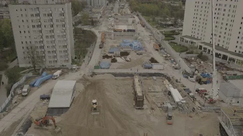 Construction of the Metro in Warsaw Stock Footage 166549759