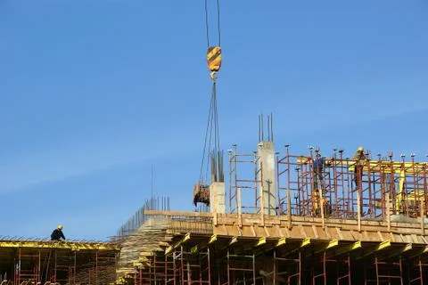 Construction of a modern building 스톡 사진