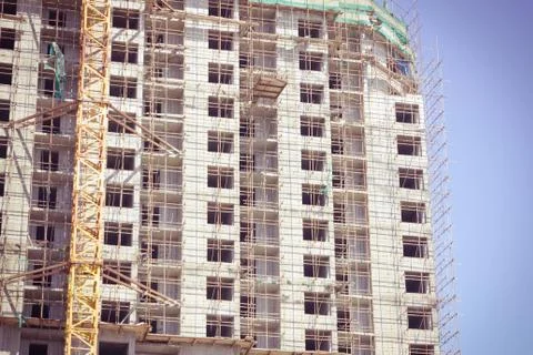 Construction of a modern house. Stock Photos