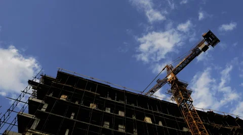 Construction modern office building - Time Lapse Video stock 46767114