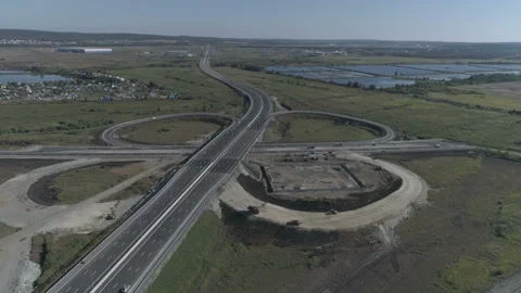 Construction of a modern road junction Video stock 86950025