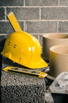 Construction of a modular chimney Stock Photos