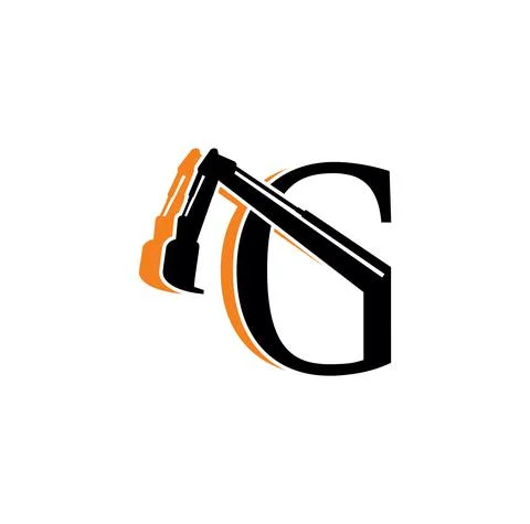 Construction Monogram Logo Initial Letter G Stock Illustration