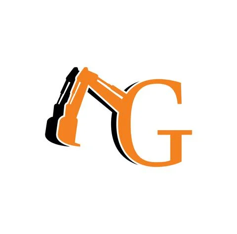 Construction Monogram Logo Initial Letter G Stock Illustration