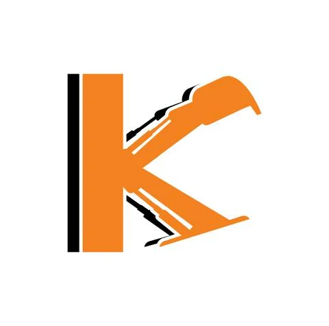 Construction Monogram Logo Initial Letter K Stock Illustration