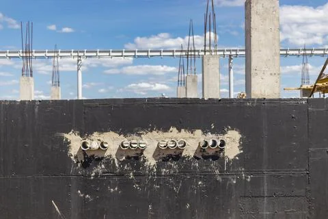 Construction of a monolithic concrete building. Photos