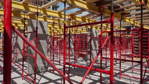 Construction of a monolithic house Stock Footage 293231131