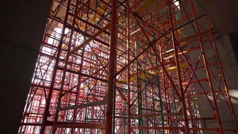 Construction of a monolithic house Stock Footage 293231171