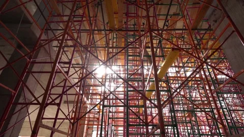 Construction of a monolithic house Stock Footage 293231176