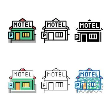 Construction motel color icon vector diversity Stock Illustration
