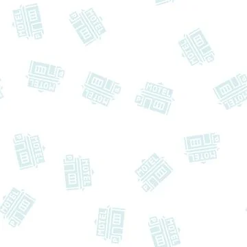 Construction motel glyph seamless pattern Stock Illustration