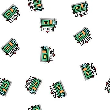 Construction motel vector seamless pattern Stock Illustration
