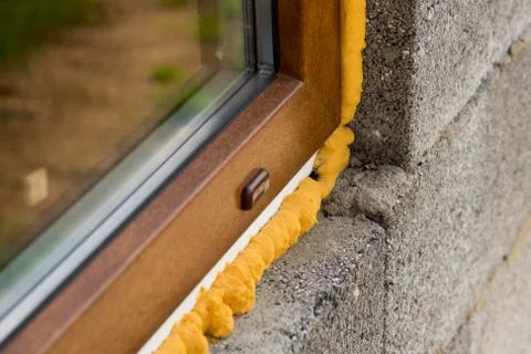 Construction mounting PU foam Stock Photos