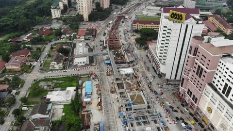 Construction MRT at Jalan Sultan Azlan Shah Stock Footage 145045822