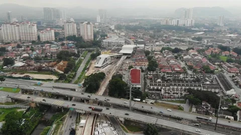 Construction MRT at Jalan Sultan Azlan Shah Stock-Footage 145048467