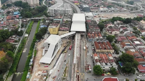 Construction MRT at Jalan Sultan Azlan Shah Video stock 145054437