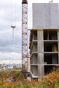 Construction of a multi-storey building in the city Stock Photos