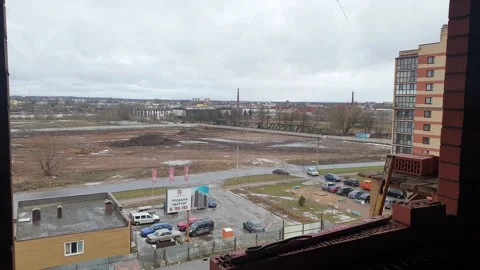 Construction of a multi-storey building. Construction Materials. Stock Footage 150510056