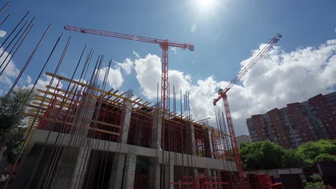 Construction of a multi-storey building Stock Footage 198736923