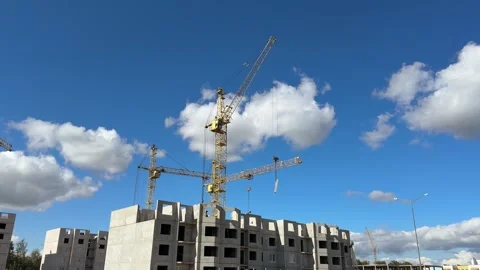 Construction of a multi-storey building. Stock Footage 315868782