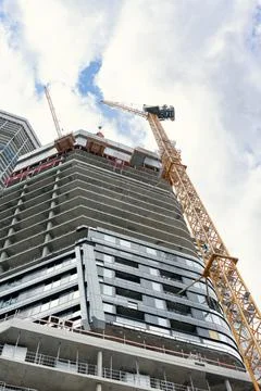Construction of a multi-storey building. Stock Photos