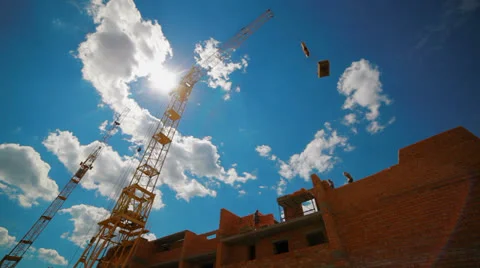 Construction of multi-storey buildings Stock Footage 24296648