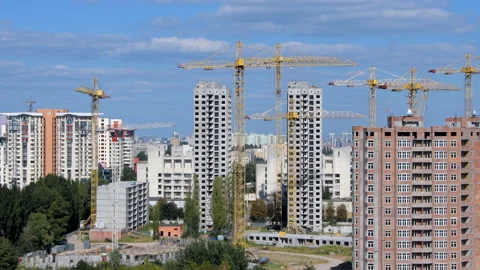 The construction of multi-storey buildings Stock Footage 115443777