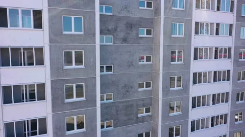 Construction of a multi-storey panel reinforced concrete house. Stock-Footage 201337362