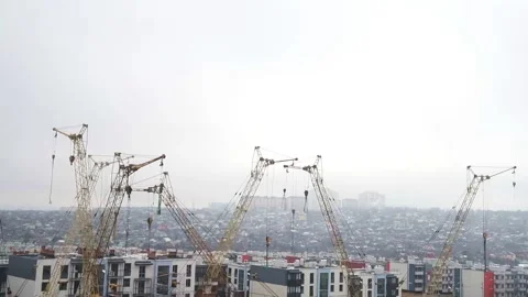 Construction of multi-storey residential building Видео 152107735