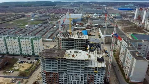 Construction. Multi-storey residential building. E 스톡 동영상 188674334