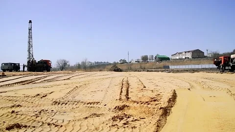Construction of multi-storey residential building Stock Footage 205062695