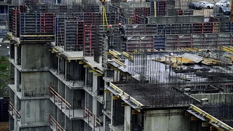 Construction of multi-storey residential building 動画素材 205062772