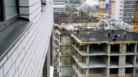 Construction of multi-storey residential building 動画素材 220444788